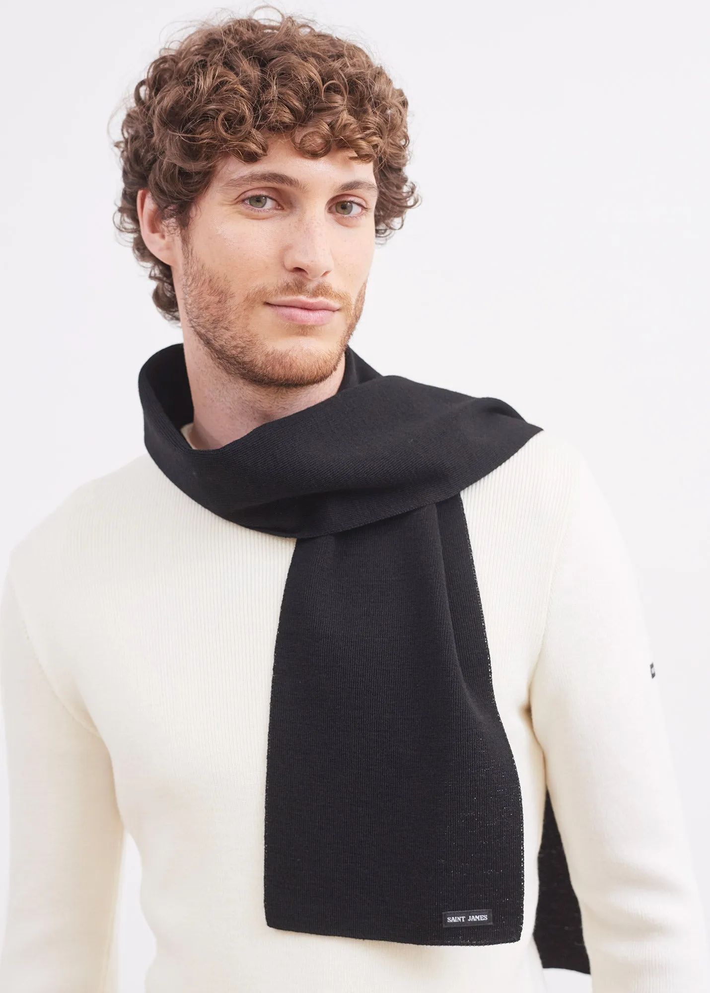 Echarpe unie Scarf - en pure laine vierge (NOIR)