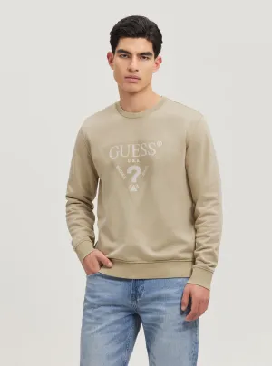 Eco Beige Triangle Logo Jumper Guess