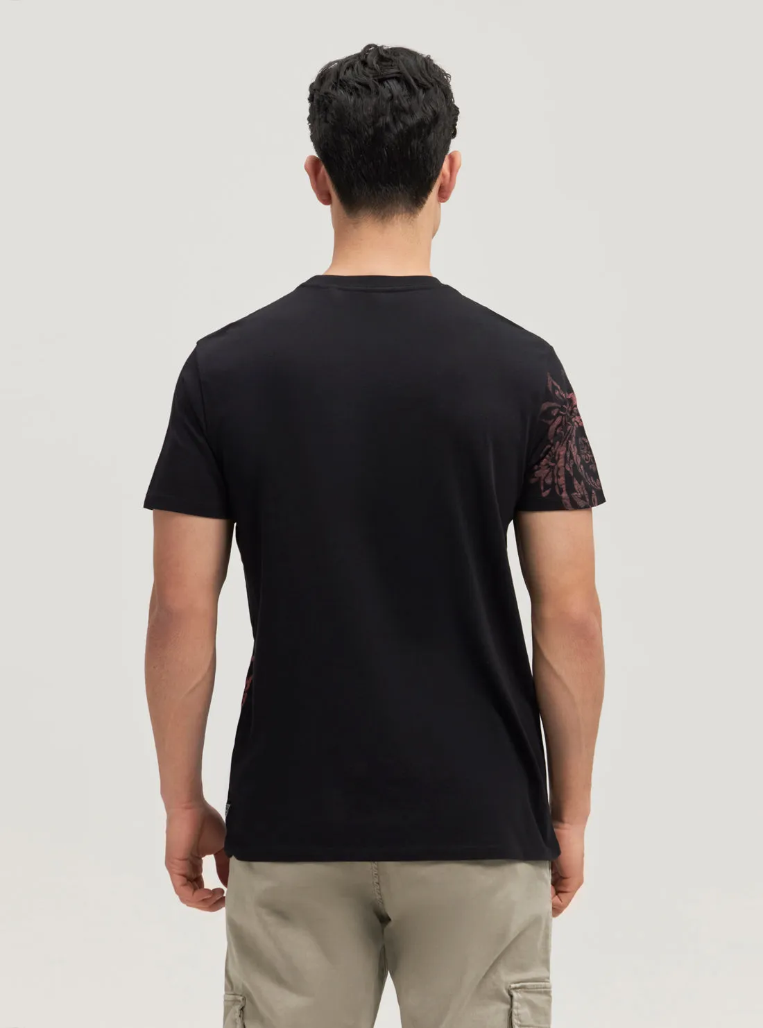 Eco Black Faded Paisley T-Shirt Guess
