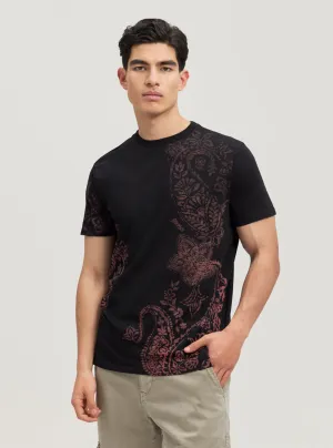 Eco Black Faded Paisley T-Shirt Guess