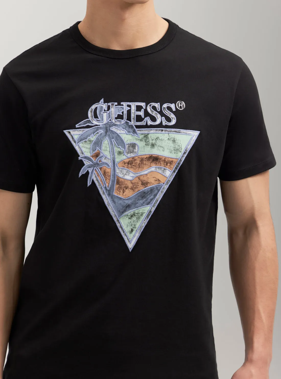 Eco Black Summer Triangle T-Shirt Guess