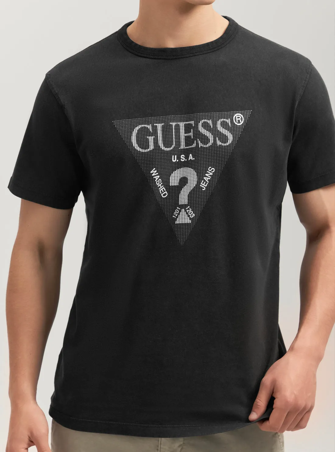 Eco Black Treated Triangle Logo T-Shirt Guess