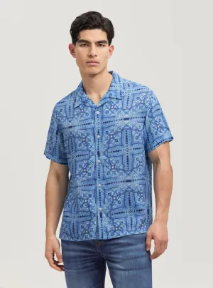 Eco Blue Tile Short Sleeve Shirt Guess