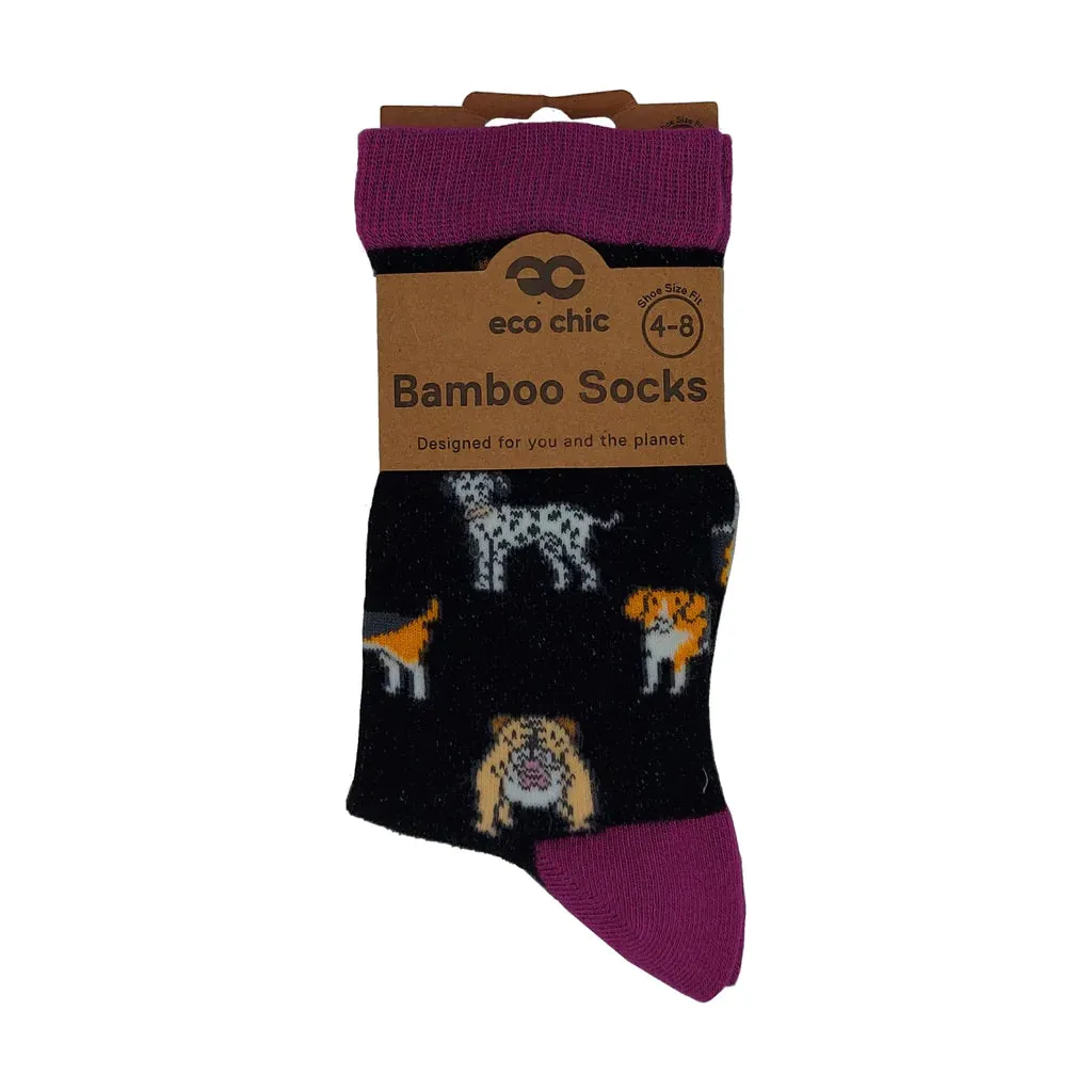 Eco Chic Eco-Friendly Black Dog Bamboo Socks