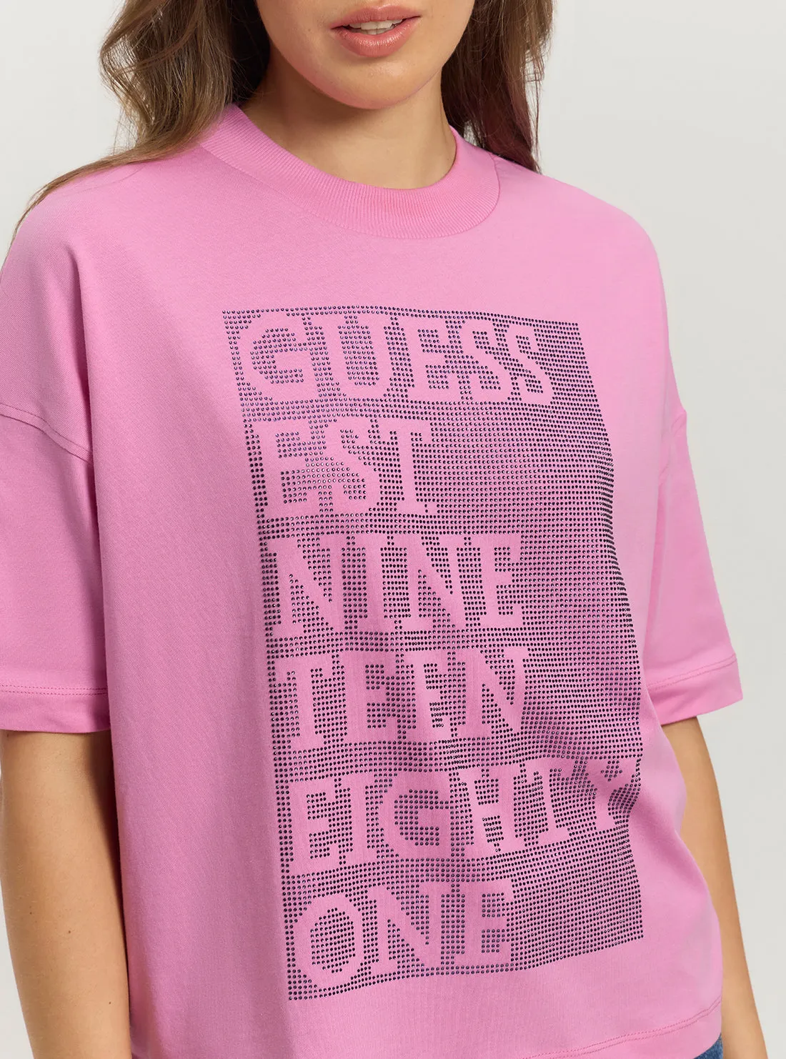 Eco Pink Shiny Box T-Shirt Guess