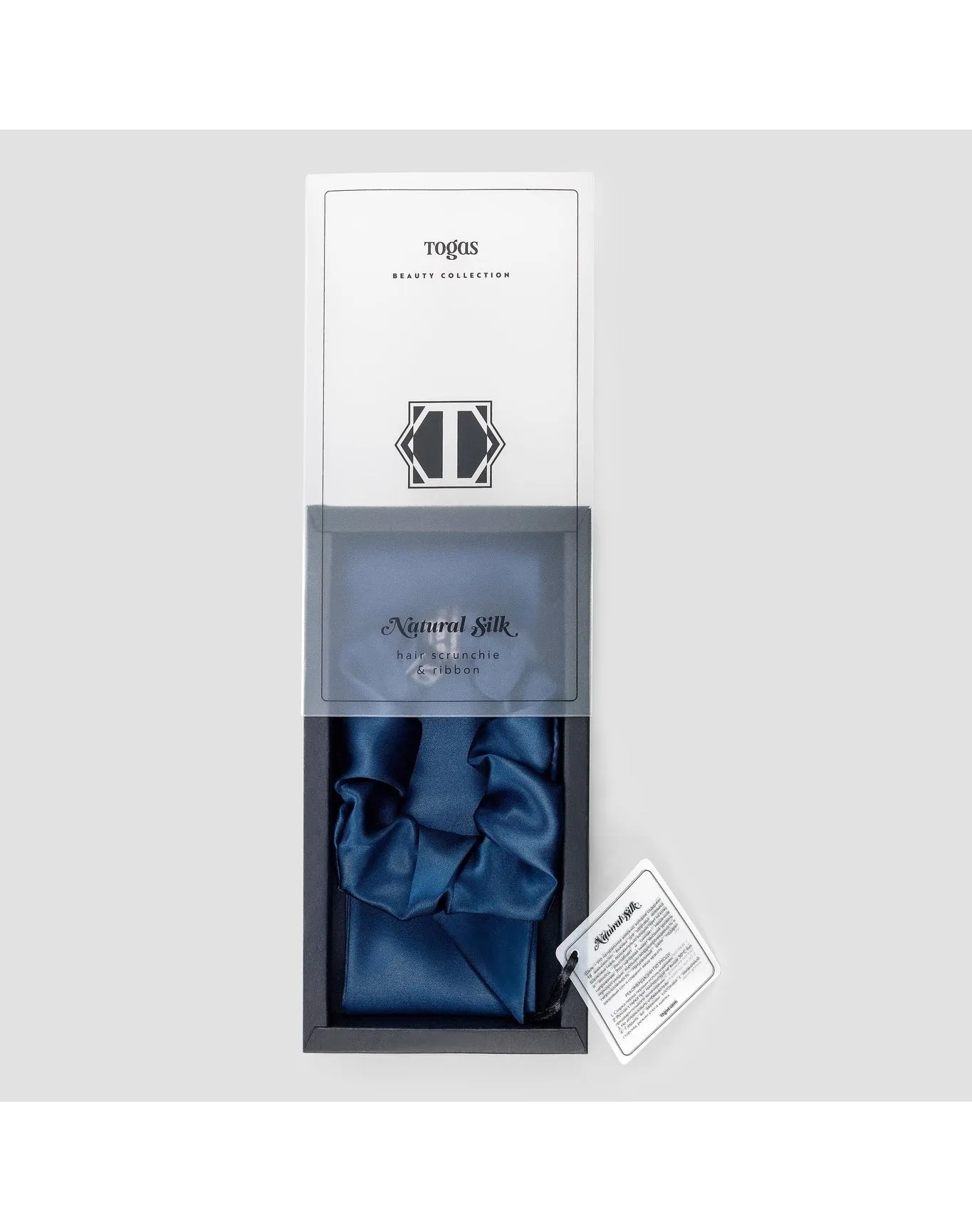 Ella Silk Scrunchie Set With Tie | Blue TOGAS