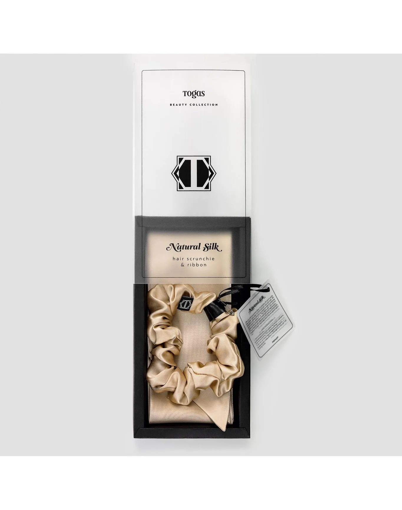 Ella Silk Scrunchie Set With Tie | Golden TOGAS