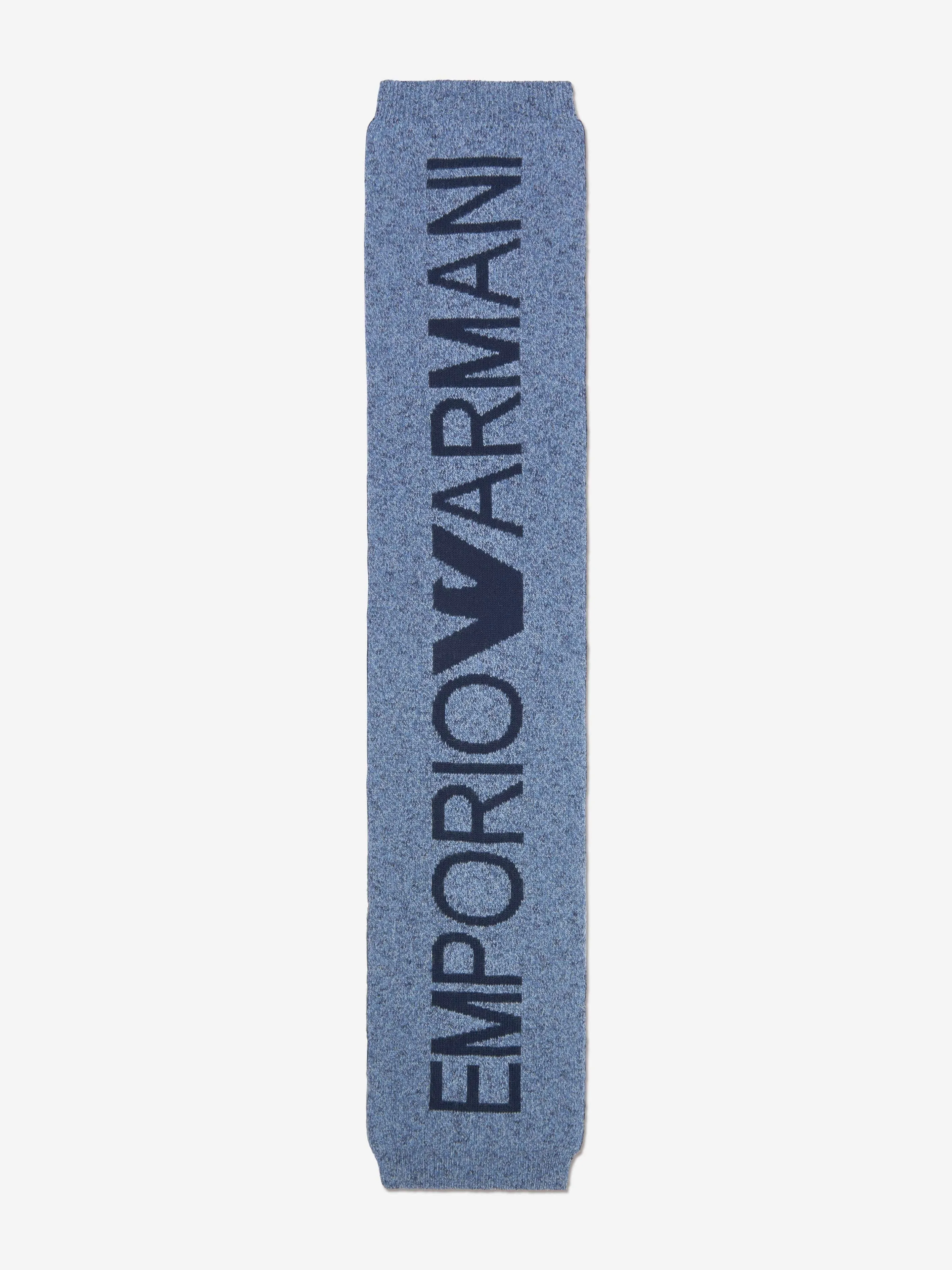 Emporio Armani Boys Knitetd Hat and Scarf Set in Blue