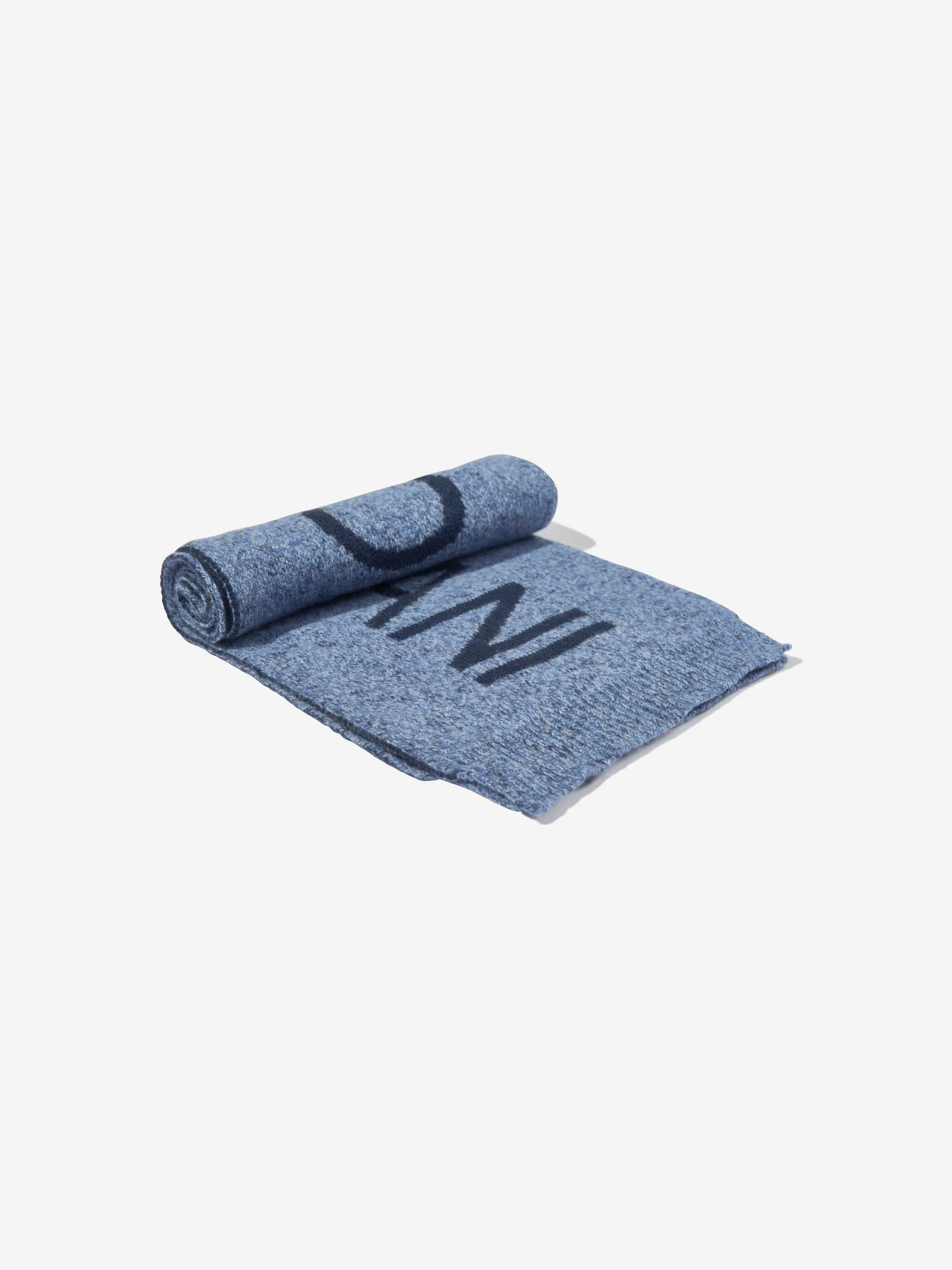 Emporio Armani Boys Knitetd Hat and Scarf Set in Blue