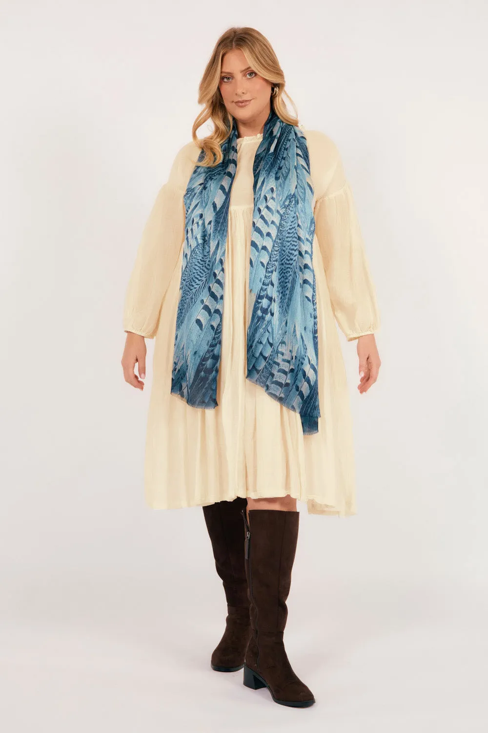 Feathered Azure Scarf Adrift