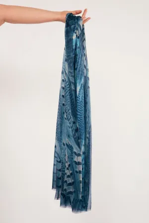 Feathered Azure Scarf Adrift