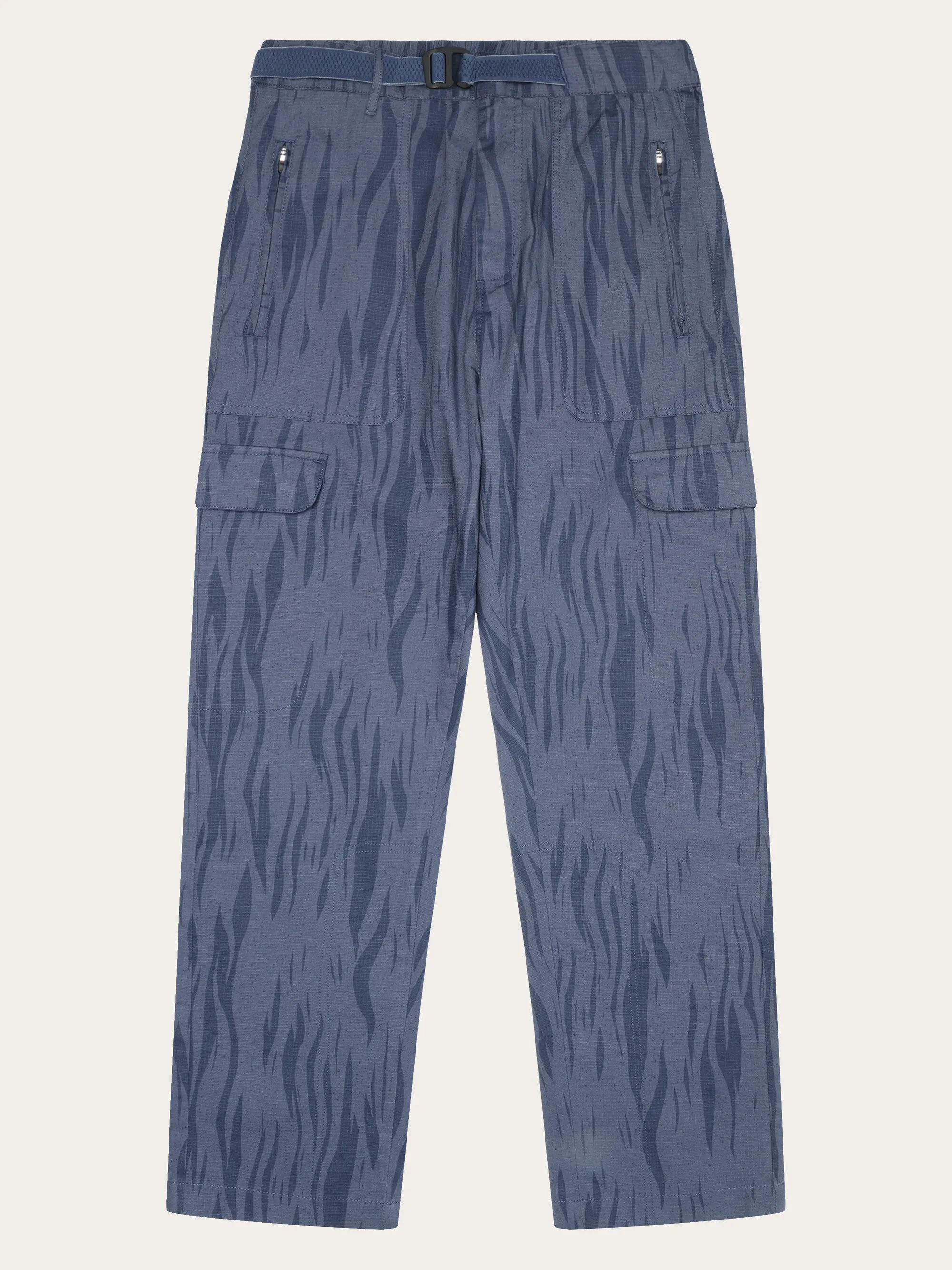 FLINT ripstop Northern Lights twill belt cargo pants - GOTS/Vegan - Blue Knowledge Cotton