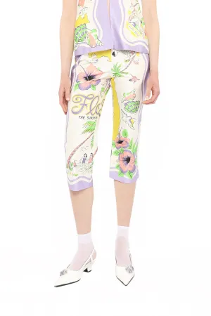 Florida Cotton Sateen Capri Pants Annasui