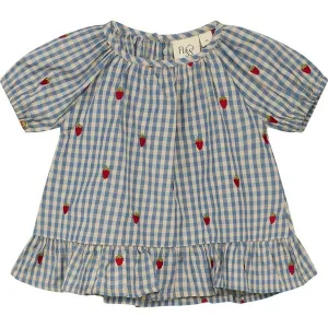 Flss Polly Blouse Berry/Blue Gingham