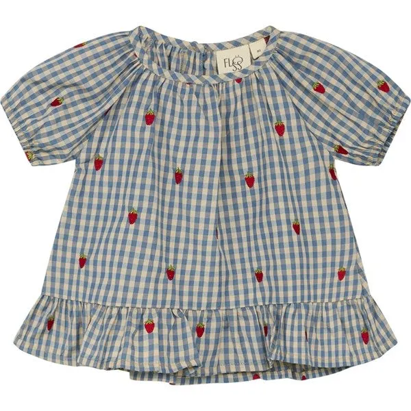 Flss Polly Blouse Berry/Blue Gingham