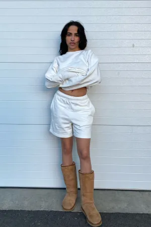 Frankie 100% Organic Cotton Sweatshorts - WHITE Frankie