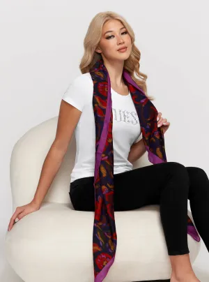 Fuchsia Floral Kefiah Scarf Guess