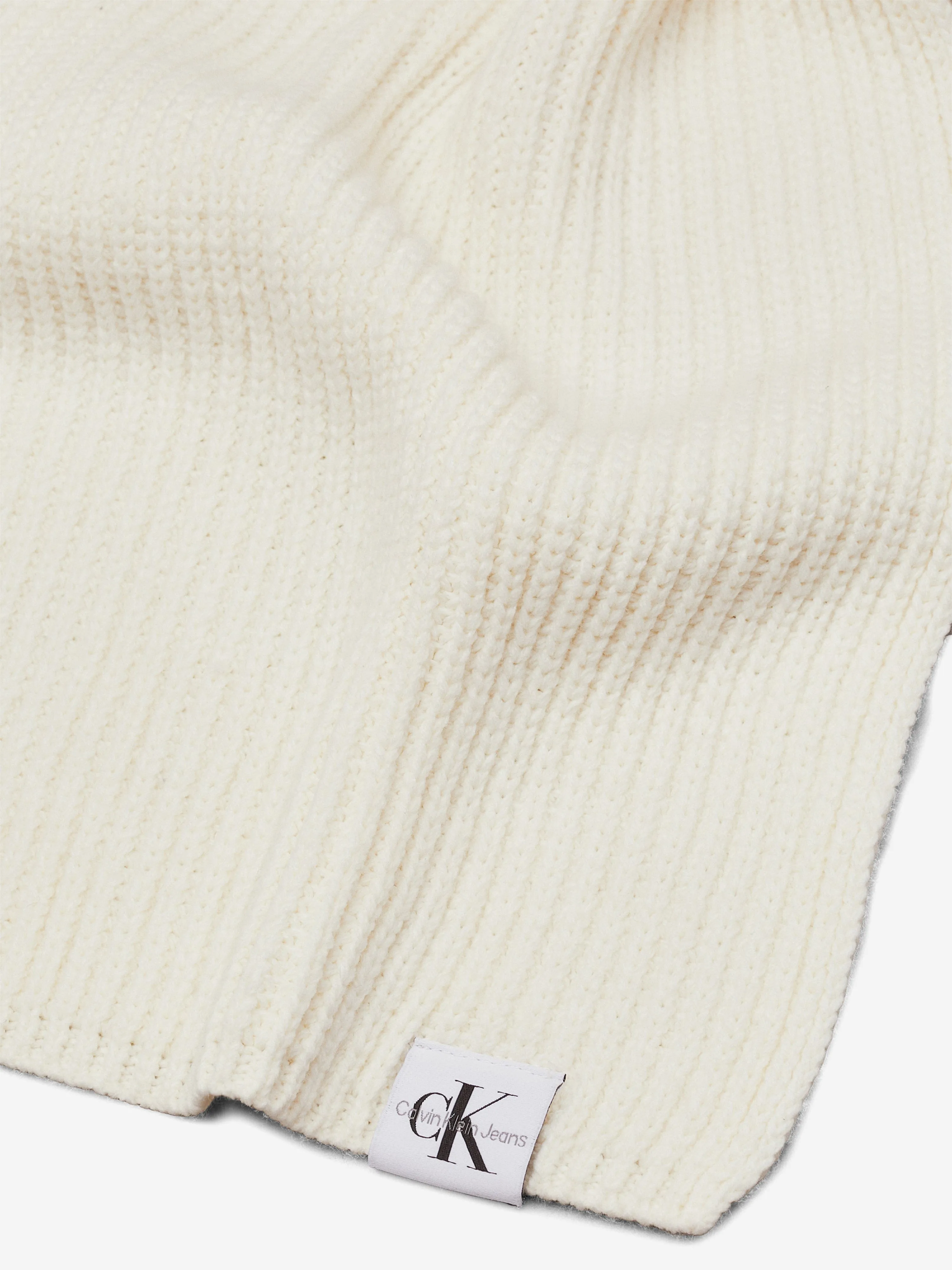 Girls Monogram Rib Scarf and Beanie Set in Ivory