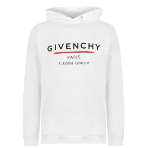 Givenchy White Printed Logo Hoodie