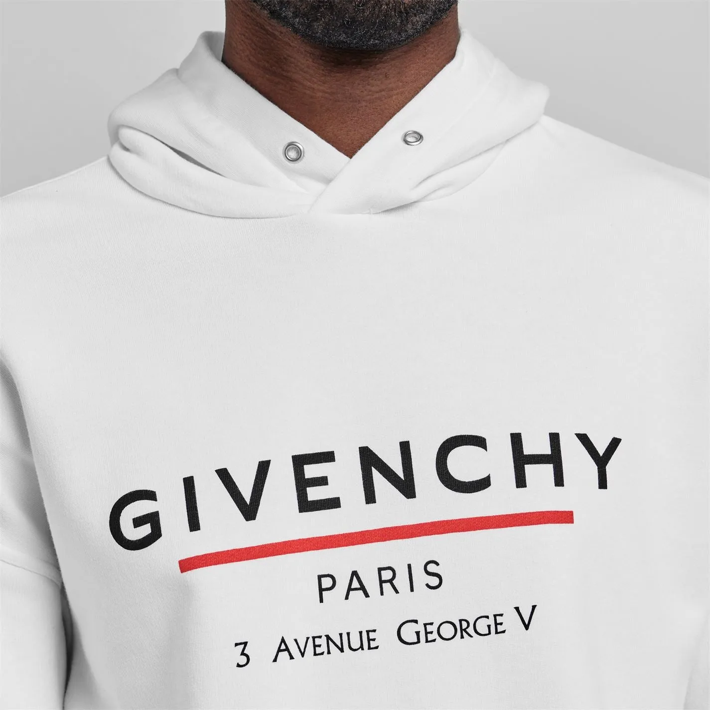 Givenchy White Printed Logo Hoodie