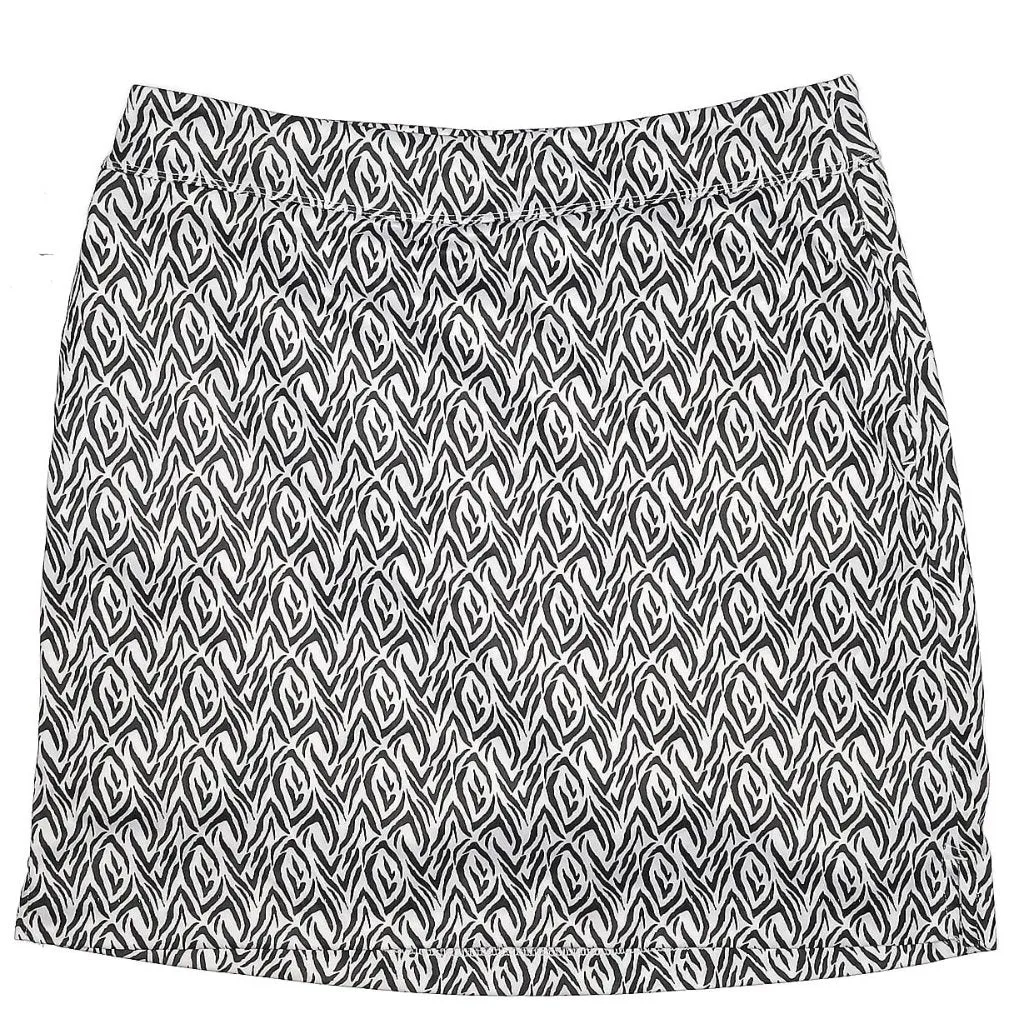 Greg Norman Black & White Animal Print Pull-on Golf Skort Size M MSP$79