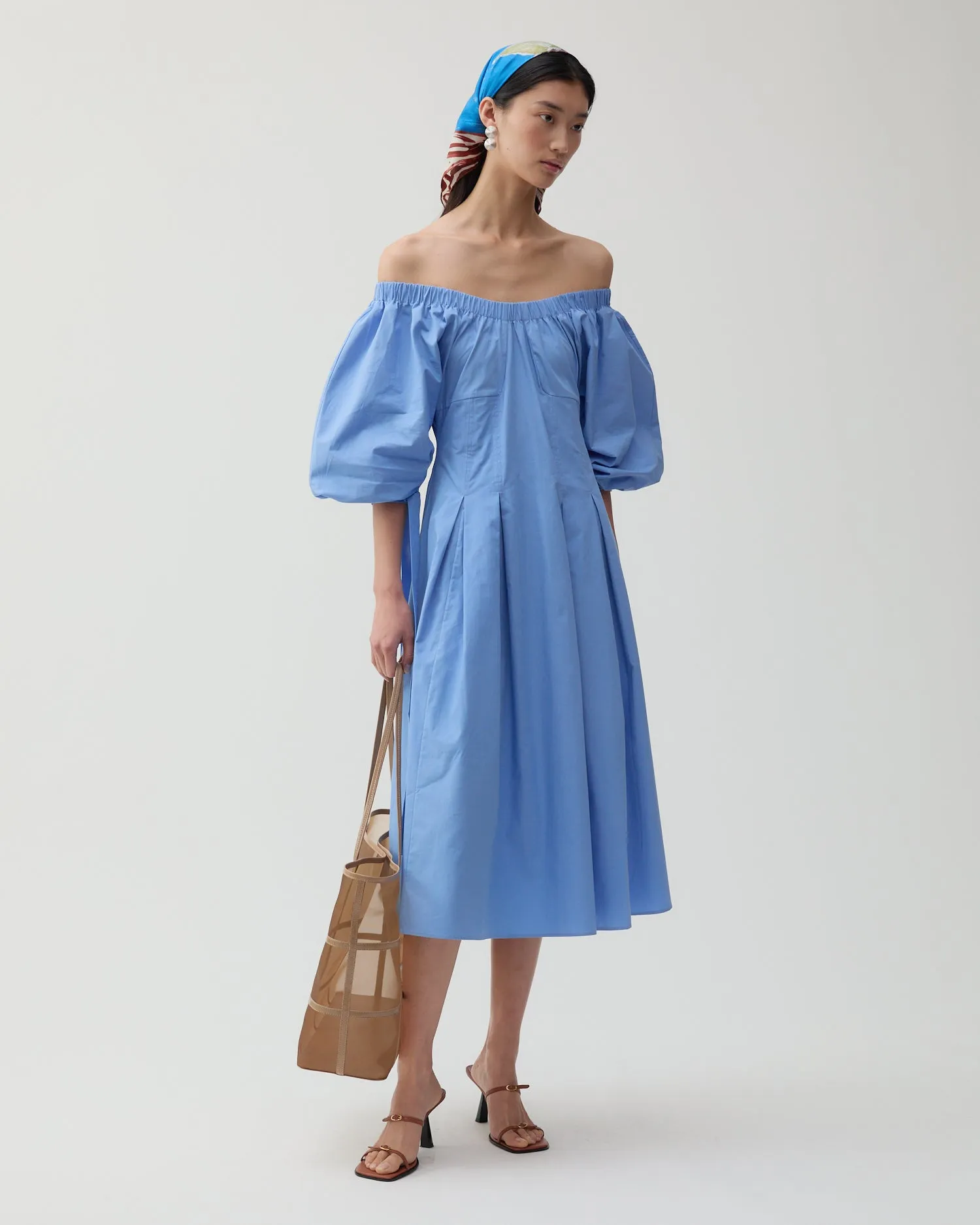 Greta Dress Organic Cotton Blue