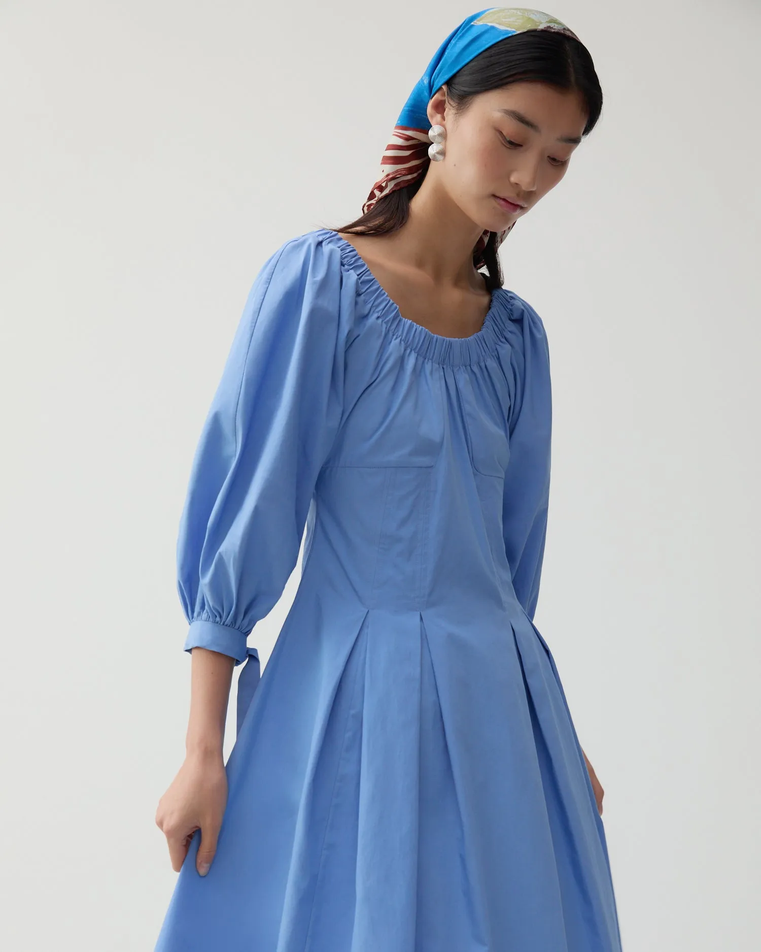 Greta Dress Organic Cotton Blue