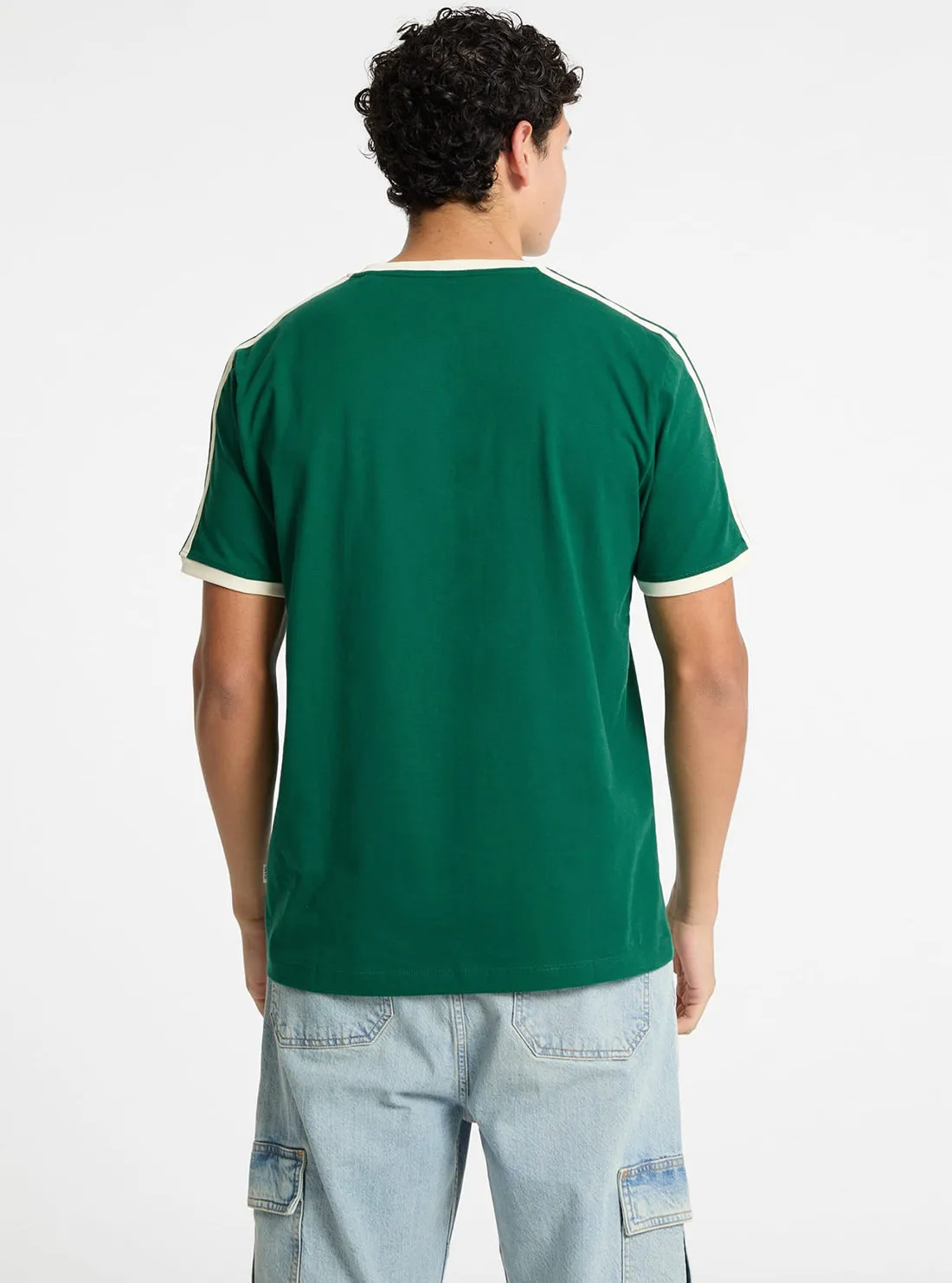 Guess Jeans Green Contrast Trim T-Shirt Guess