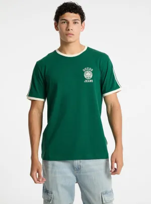 Guess Jeans Green Contrast Trim T-Shirt Guess