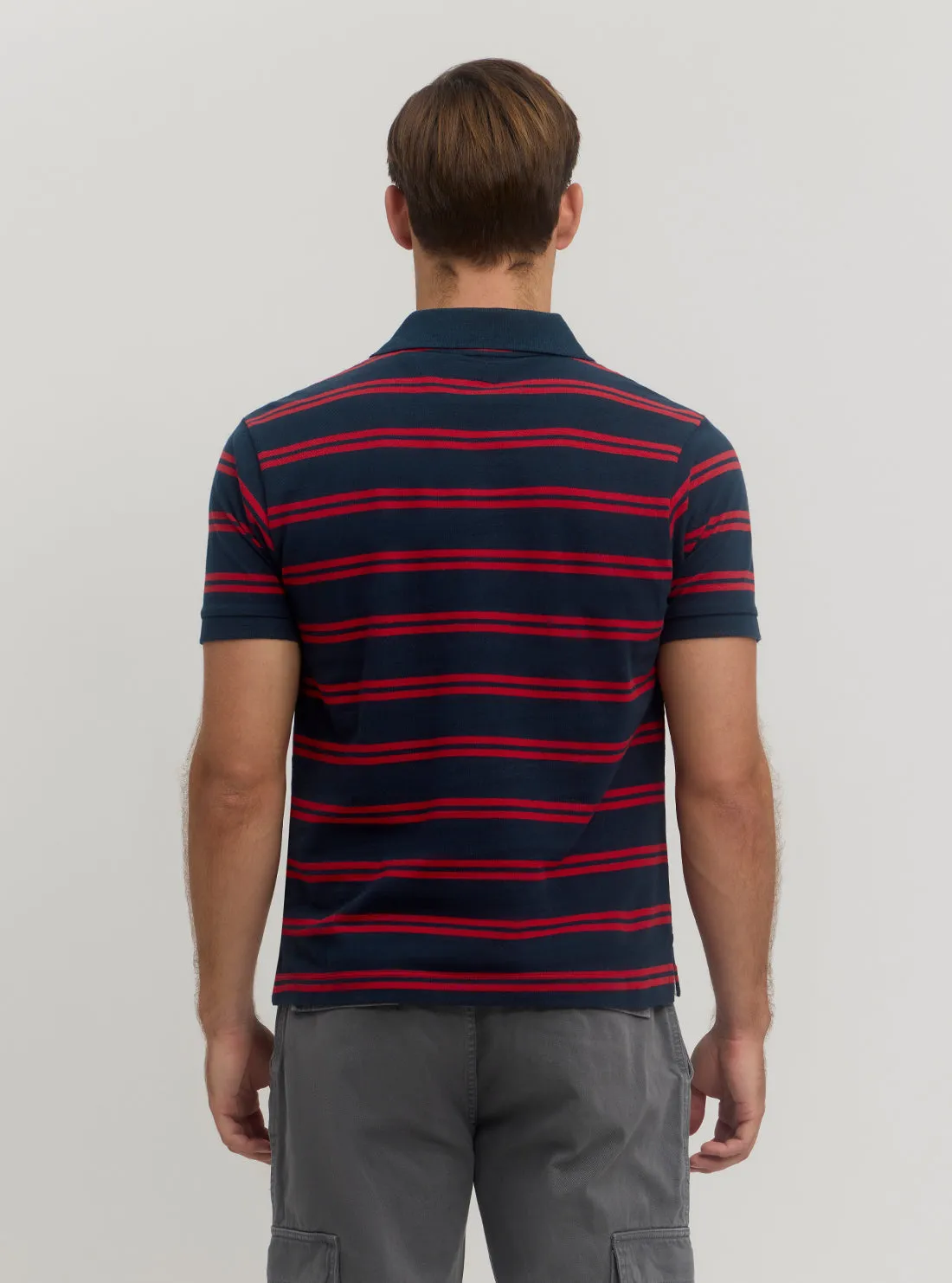 Guess Jeans Red Blue Stripes Polo T-Shirt Guess
