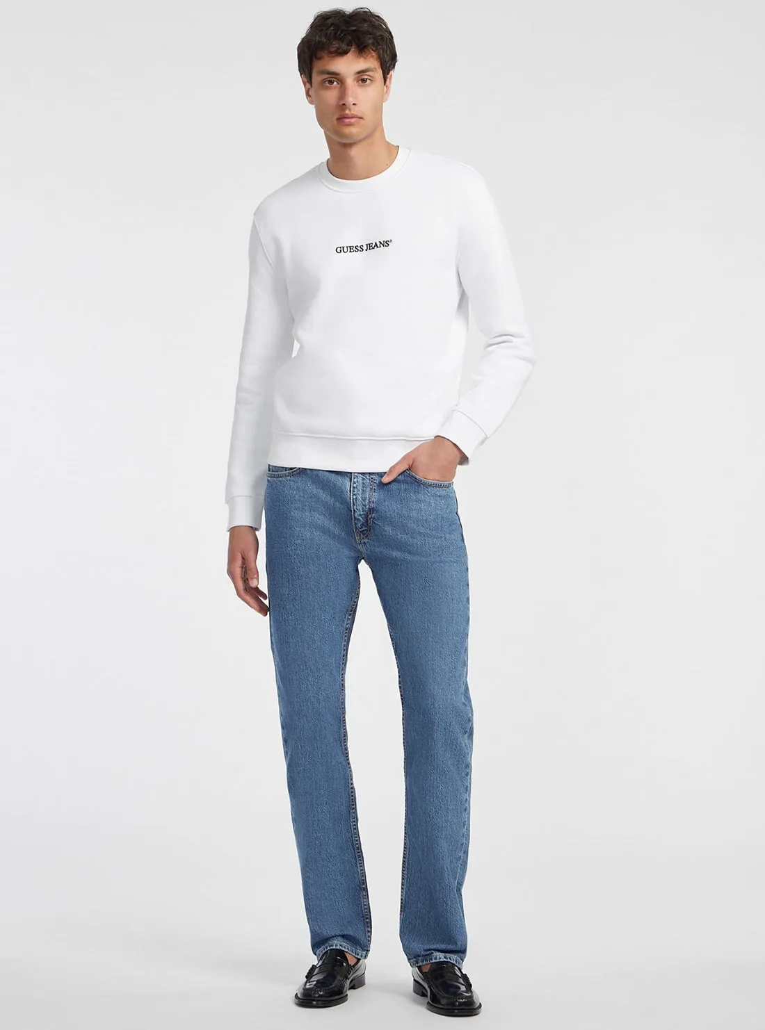 Guess Jeans White Logo Jumper Guess