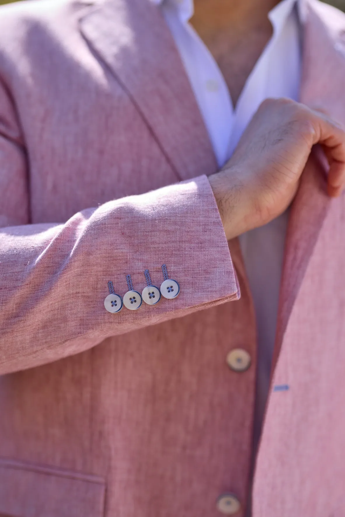 Gun Hill Mens Mugello linen Jacket - Pink