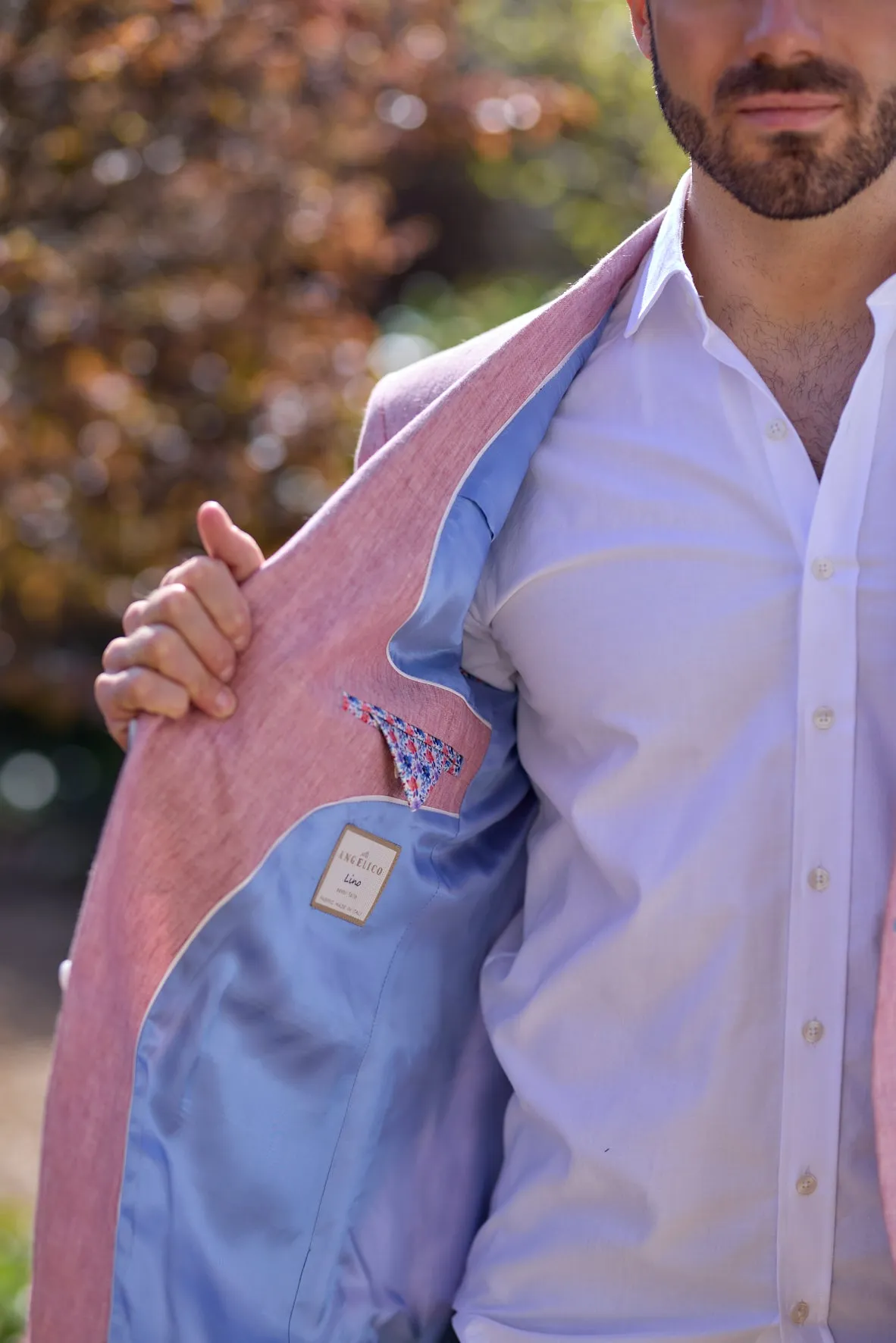 Gun Hill Mens Mugello linen Jacket - Pink