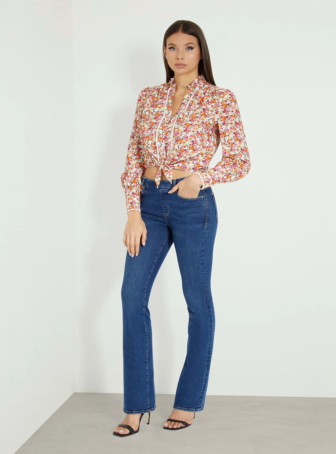 High-Rise Sexy Boot Denim Jeans in Dark Wash Guess
