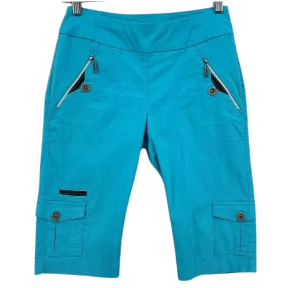 Jamie Sadock Bright Blue Long Cargo Shorts Size 14 MSP$ 110