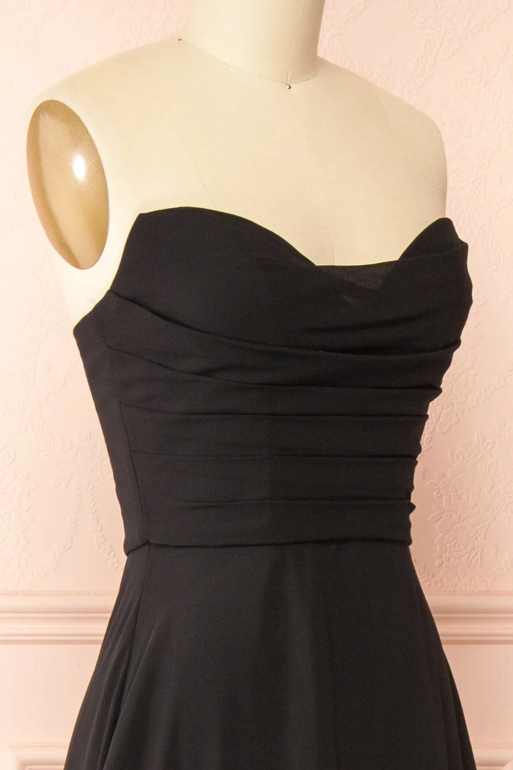 Janie Black | Chiffon Maxi Dress w/ Neck Scarf