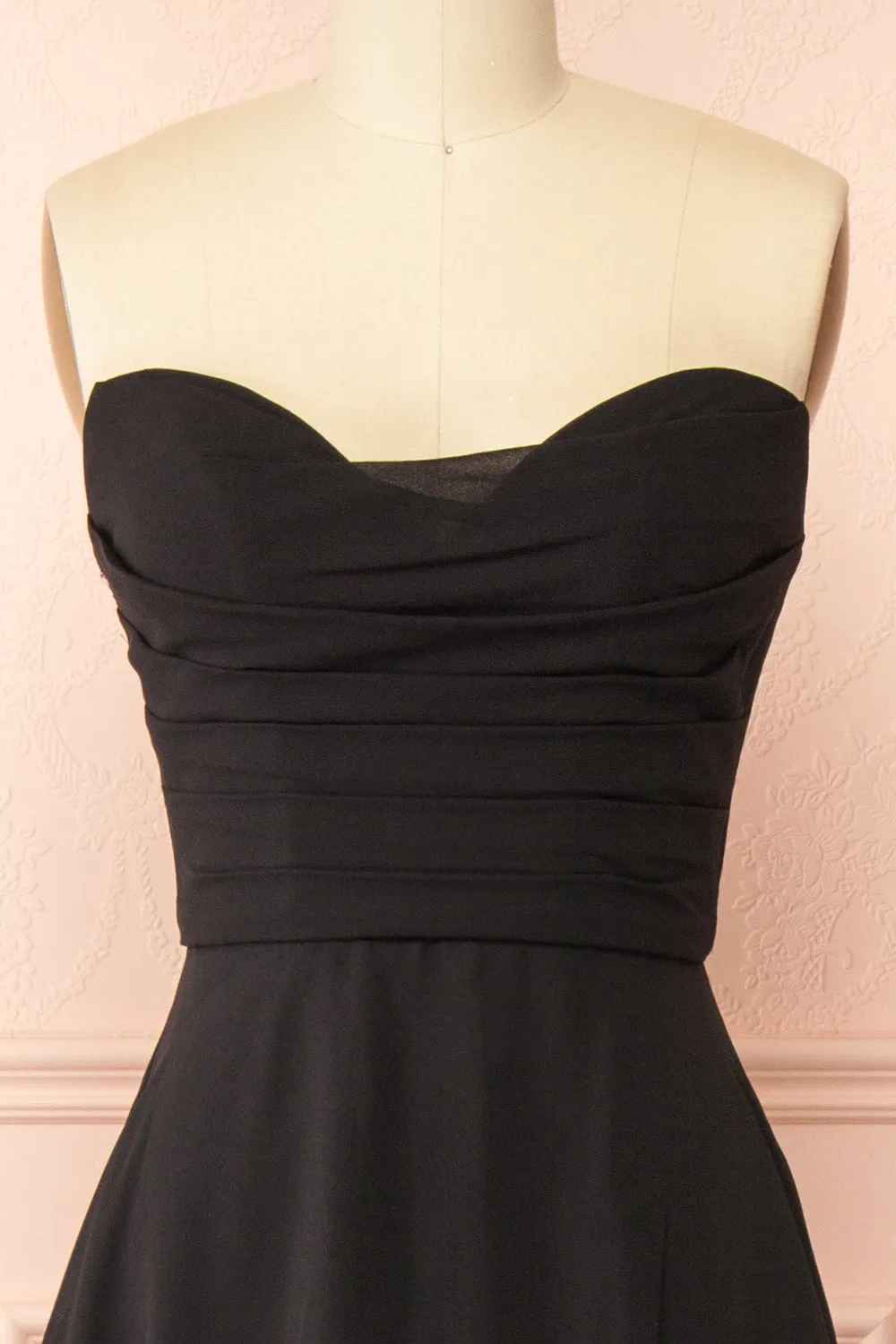 Janie Black | Chiffon Maxi Dress w/ Neck Scarf