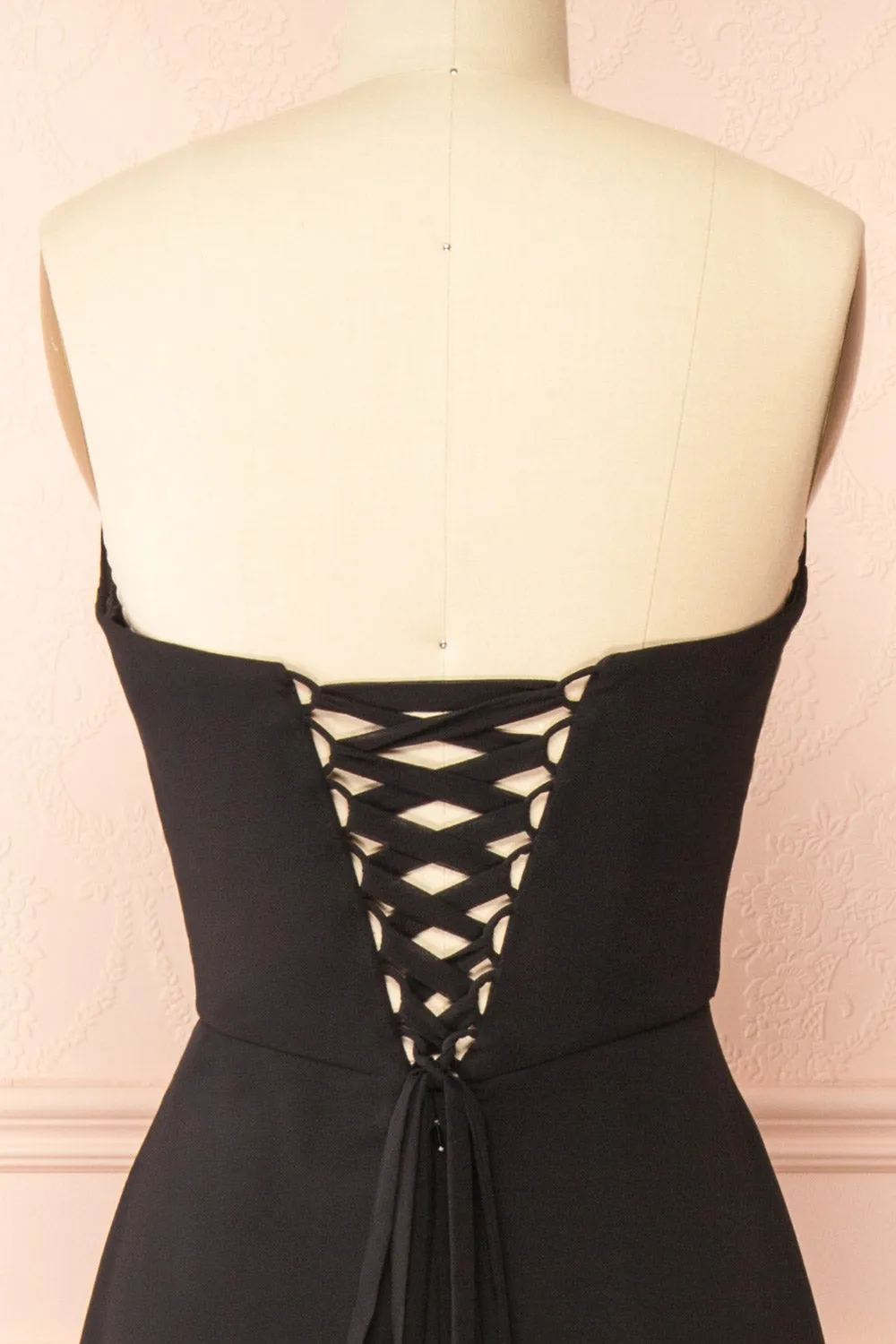 Janie Black | Chiffon Maxi Dress w/ Neck Scarf