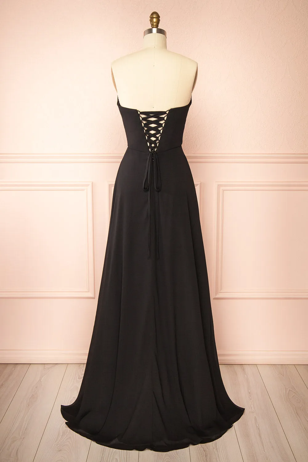 Janie Black | Chiffon Maxi Dress w/ Neck Scarf