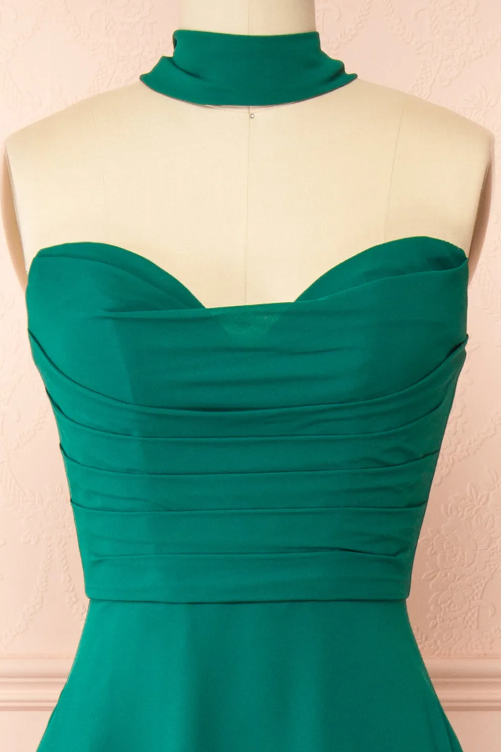 Janie Green | Chiffon Maxi Dress w/ Neck Scarf