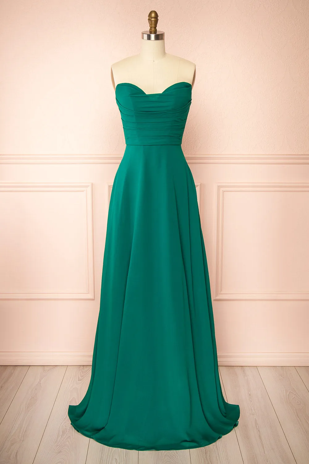 Janie Green | Chiffon Maxi Dress w/ Neck Scarf