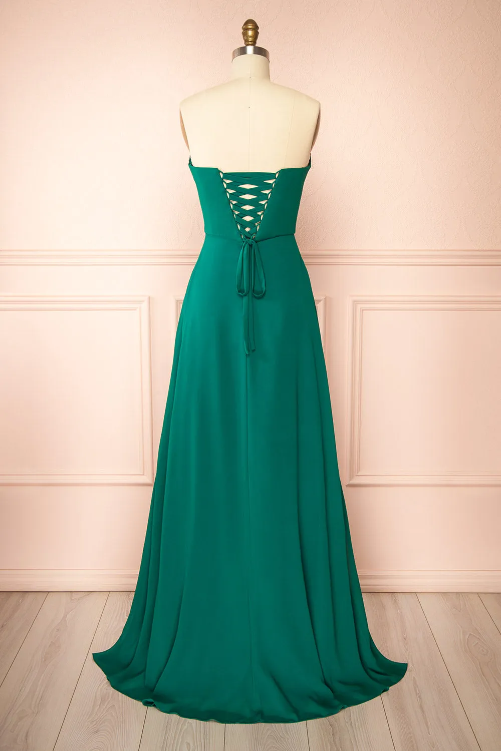 Janie Green | Chiffon Maxi Dress w/ Neck Scarf
