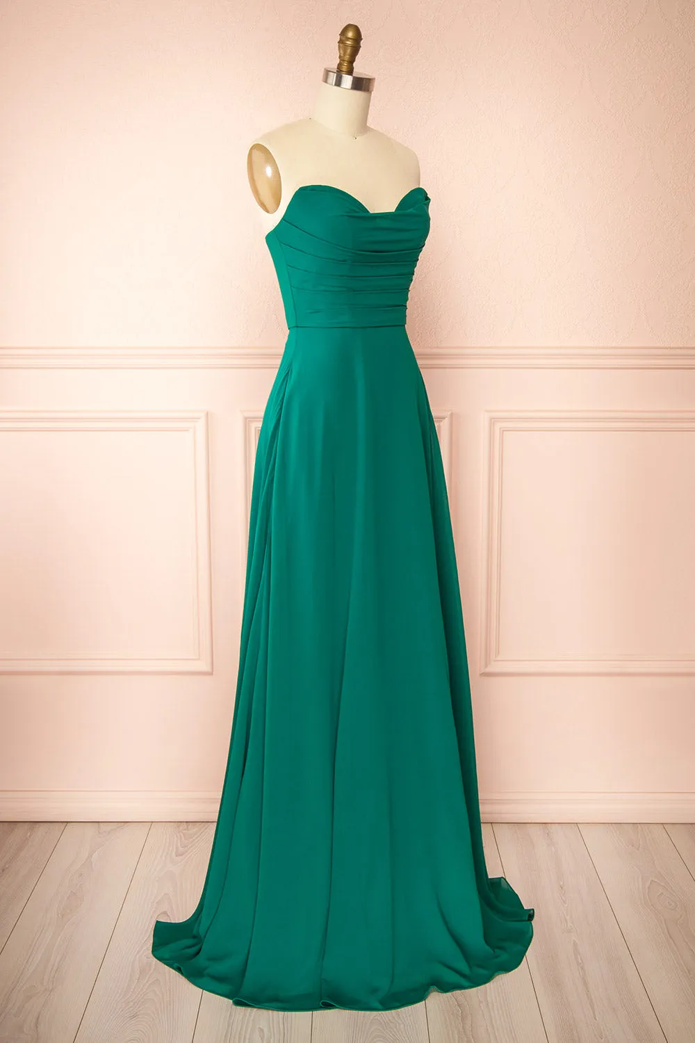 Janie Green | Chiffon Maxi Dress w/ Neck Scarf