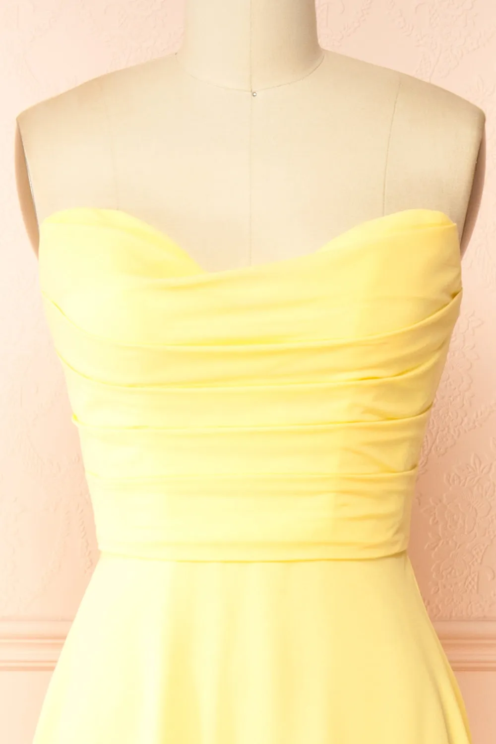 Janie Light Yellow | Chiffon Maxi Dress w/ Neck Scarf