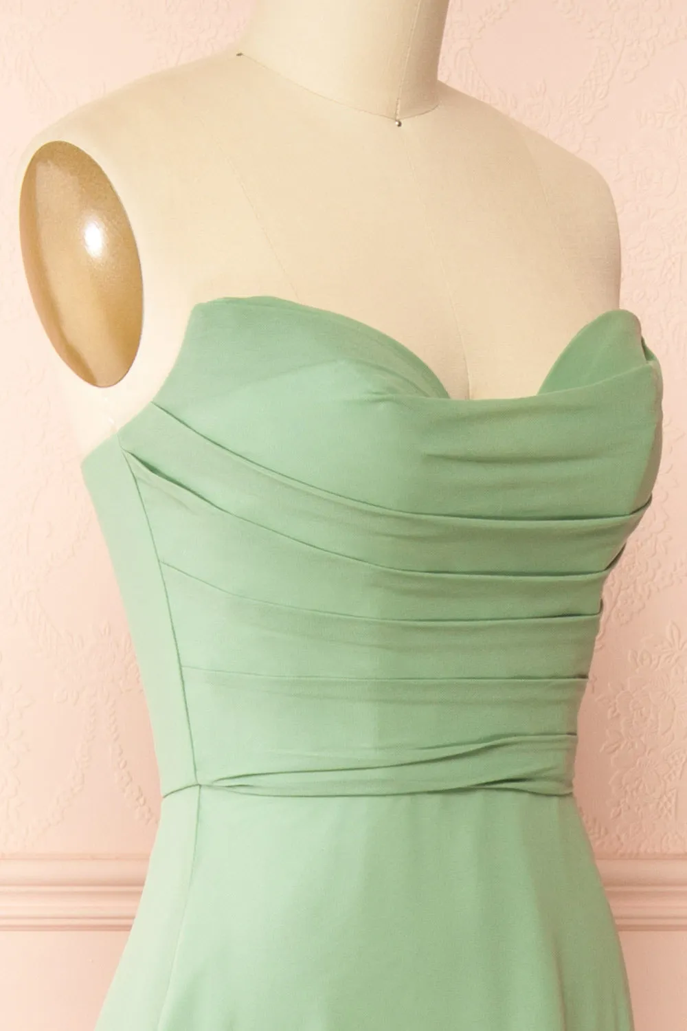 Janie Mint | Chiffon Maxi Dress w/ Neck Scarf