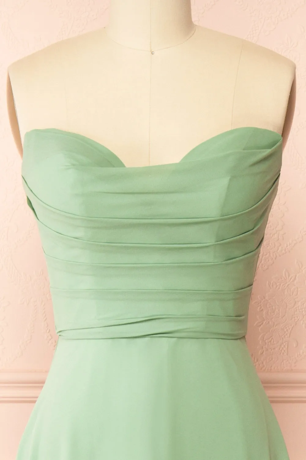 Janie Mint | Chiffon Maxi Dress w/ Neck Scarf
