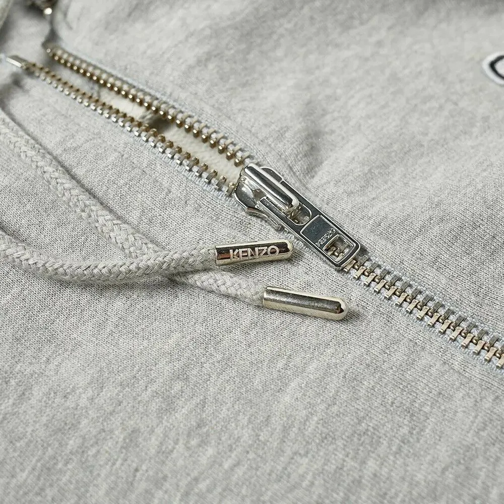 Kenzo Grey Logo Zip Up Hoodie
