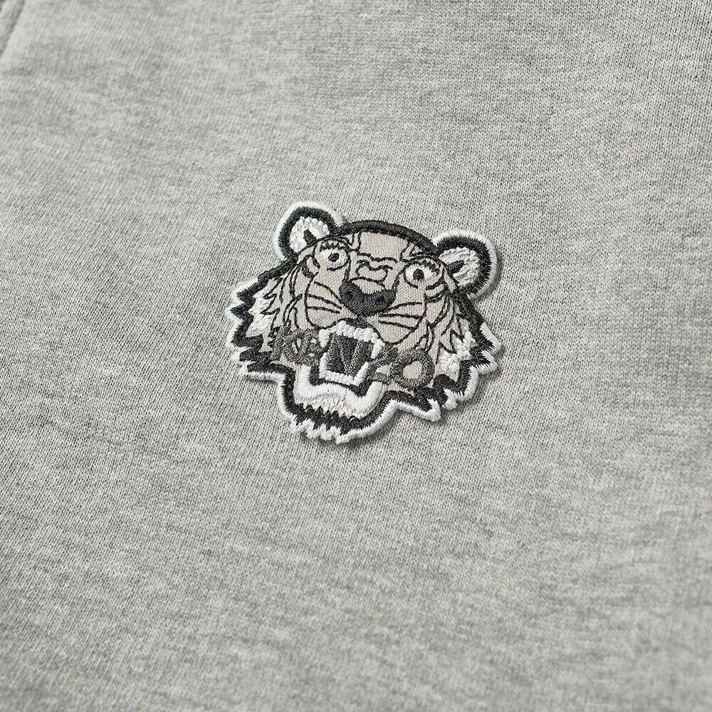 Kenzo Grey Logo Zip Up Hoodie