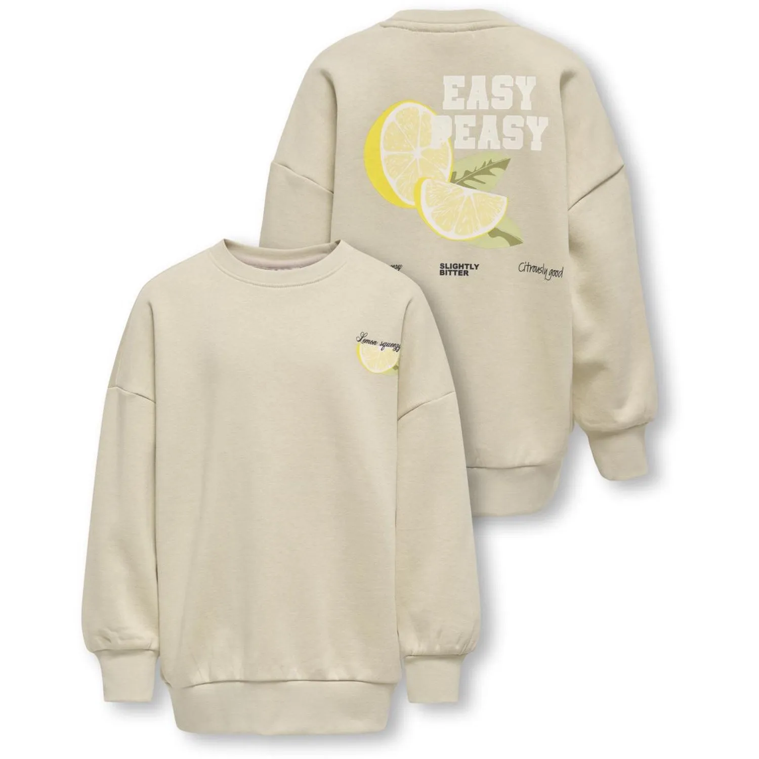 kids ONLY Feather Gray Easy Phoebe Life Printed Crew Sweatshirt
