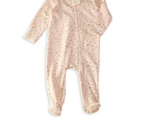 Kids' Pebble Printed Organic Cotton Footie In Blush Pink